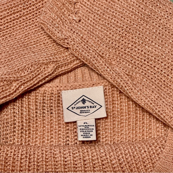 St. John’s Bay Soft Pink Sweater with Metallic Thread Detail - Picture 4 of 7